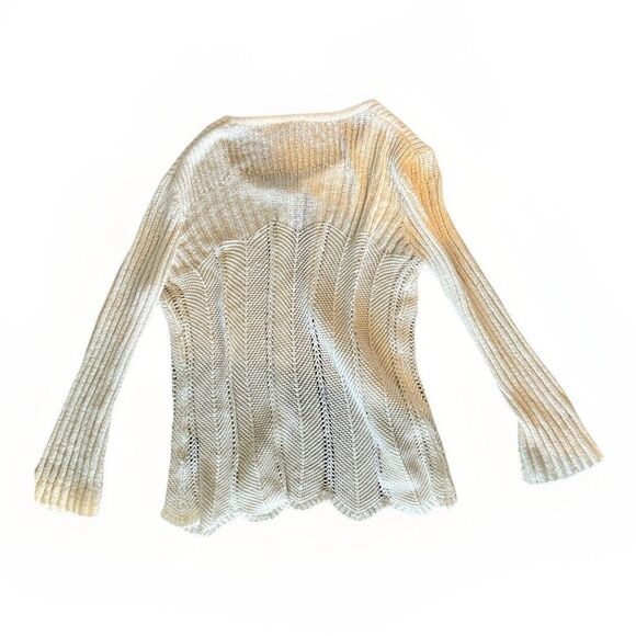 Etoile Ivory One Button Knit Cardigan Womens Size Medium - Picture 2 of 5